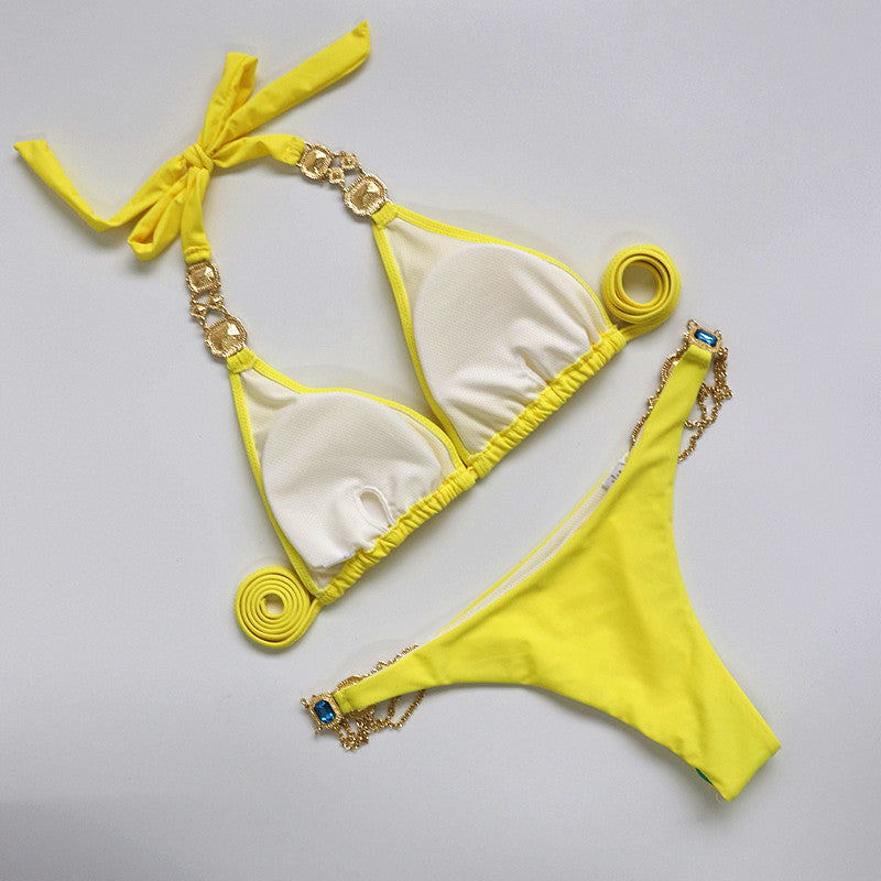 Halter Crystal Rhinestone Diamond Bikini 2026 Female Swimsuit Women Swimwear Two Pieces Bikini set Brazilian Bathing Suit Swim