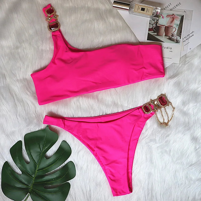 Halter Crystal Rhinestone Diamond Bikini 2026 Female Swimsuit Women Swimwear Two Pieces Bikini set Brazilian Bathing Suit Swim