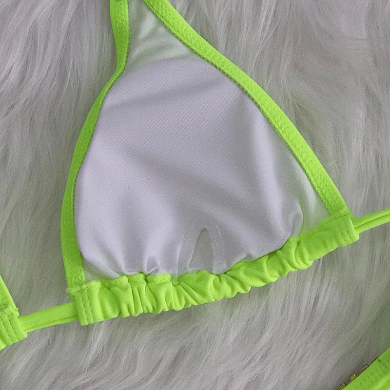 Halter Crystal Rhinestone Diamond Bikini 2026 Female Swimsuit Women Swimwear Two Pieces Bikini set Brazilian Bathing Suit Swim