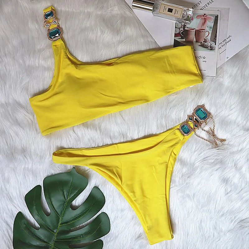 Halter Crystal Rhinestone Diamond Bikini 2026 Female Swimsuit Women Swimwear Two Pieces Bikini set Brazilian Bathing Suit Swim
