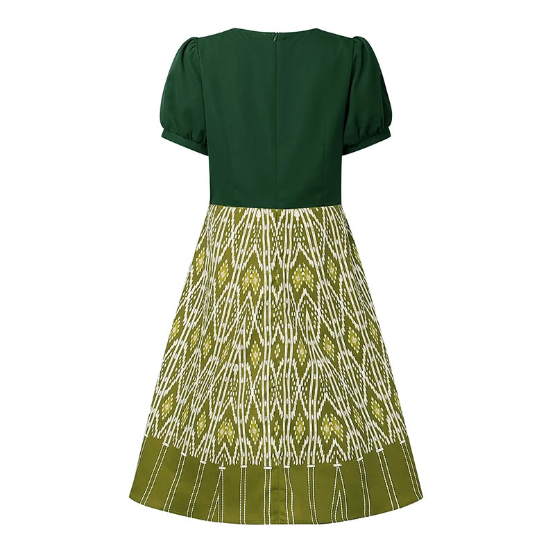 ZANZEA Vintage Summer Dresses Women Elegant Party Vestido 2025 Short Sleeve Long Shirt Robe Puff Sleeve Printing A-Line Sundress