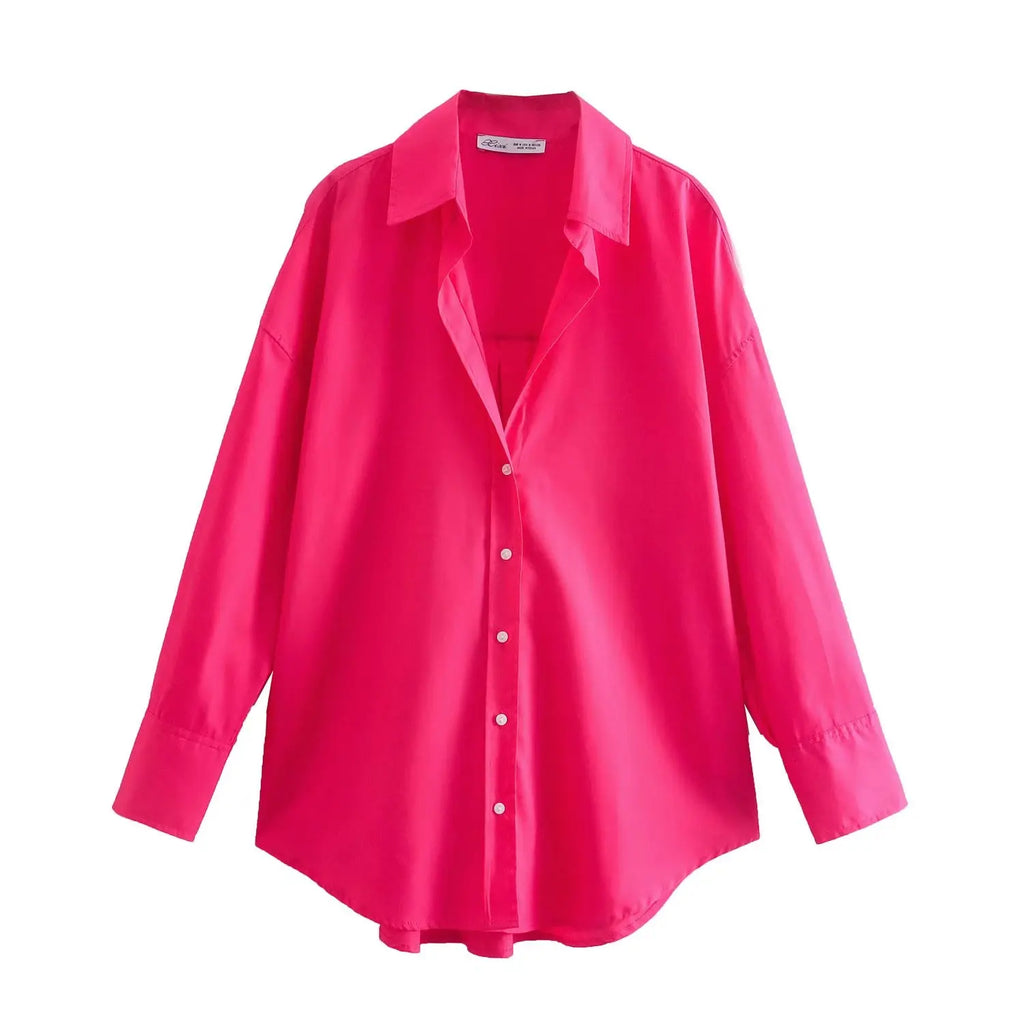 MUJER Women Shirt Multicolour Button Up Shirt Women Summer Long Sleeve Top Female Streetwear Oversize Shirts And Blouses Women