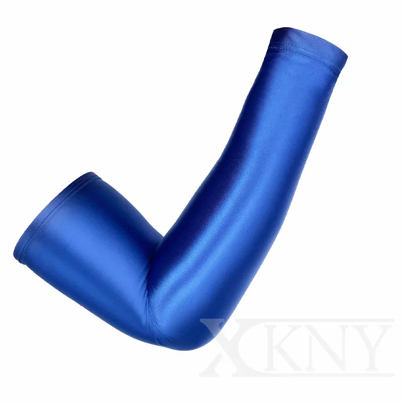 XClocKNYoung satin glossy sleeve high elastic competitive swimsuit matching high elastic ice sleeve glossy dress gloves