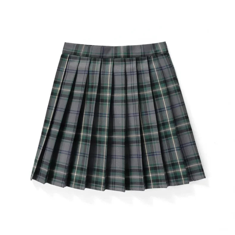 Summer Women High Waist Pleated Plaid Skirts Mini Tennis Skirt Harajuku JK Japanese School Uniform Short A-Line Mini Skirt Girl