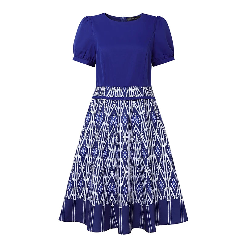 ZANZEA Vintage Summer Dresses Women Elegant Party Vestido 2025 Short Sleeve Long Shirt Robe Puff Sleeve Printing A-Line Sundress
