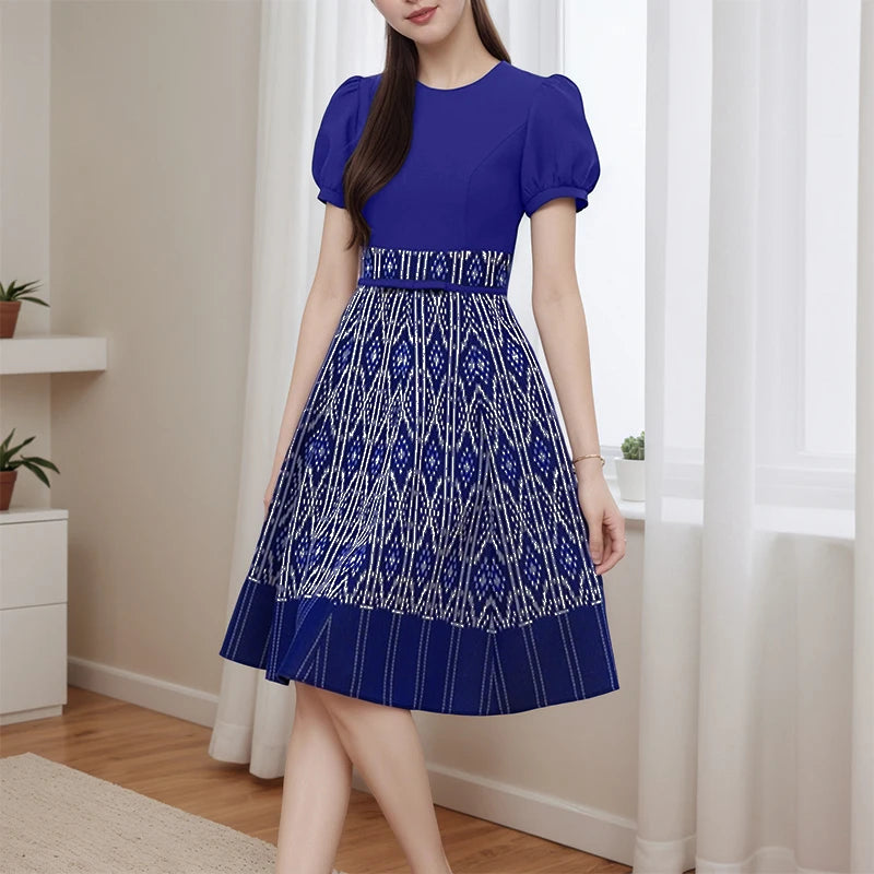 ZANZEA Vintage Summer Dresses Women Elegant Party Vestido 2025 Short Sleeve Long Shirt Robe Puff Sleeve Printing A-Line Sundress
