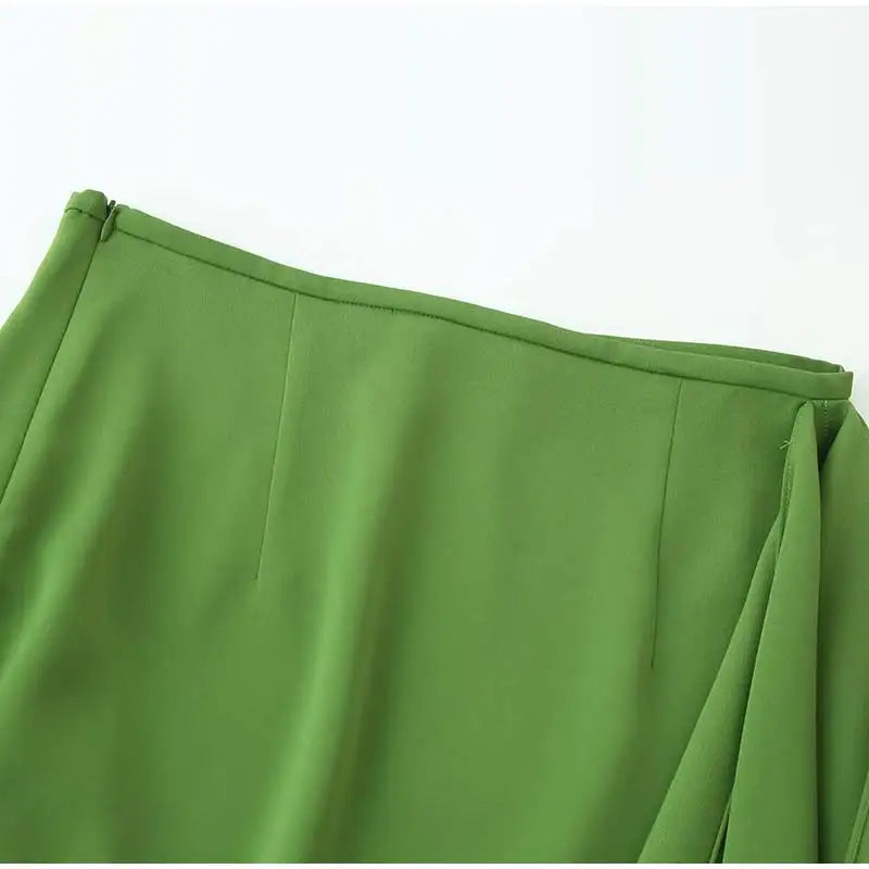 High Waist Asymmetrical Hem Midi Skirt Ruffle Flowy Irregular Hem A Line Skirts 2026 Summer Elegant Casual Vacation Chic Outwear