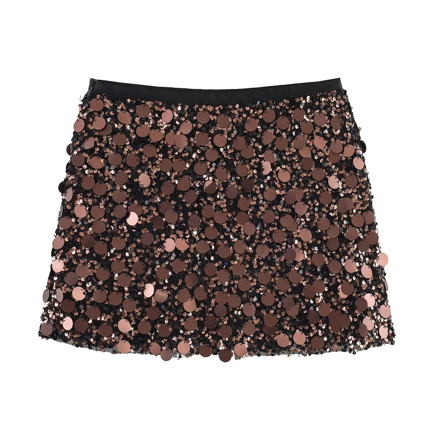 KONDALA Sexy Party Sequined Mini Skirts Women's Hip Wrap Sequin Mini Skirts 2026 Spring Summer Fashion Dinner Date Ladies Skirts