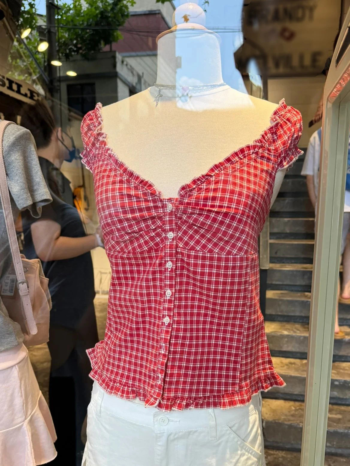 Ruffles White Basic Blouse Top for Woman Summer Folds Single Breasted Sleeveless Tank Tops Casual Cotton Vest Y2k Sweet Camisole