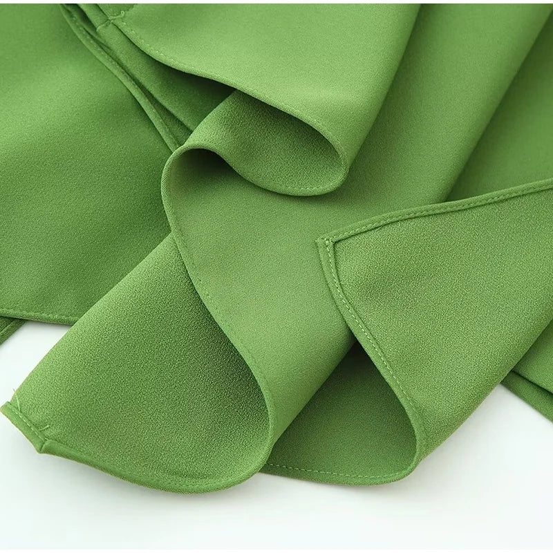 High Waist Asymmetrical Hem Midi Skirt Ruffle Flowy Irregular Hem A Line Skirts 2026 Summer Elegant Casual Vacation Chic Outwear