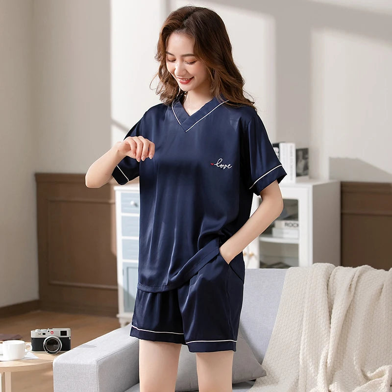 100% Real Silk Pyjamas for Women Nightgown Lady Pajams High Quality Girls Sleepwear Pure Silk Sleepshirts Set