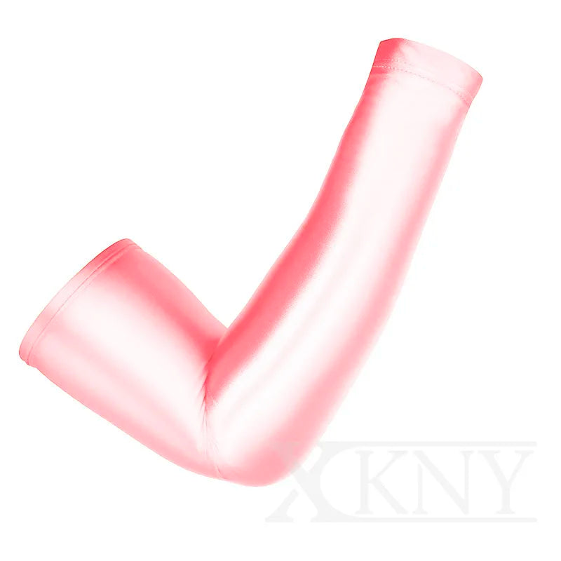 XClocKNYoung satin glossy sleeve high elastic competitive swimsuit matching high elastic ice sleeve glossy dress gloves