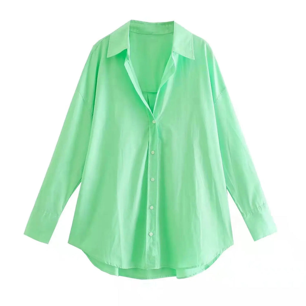 MUJER Women Shirt Multicolour Button Up Shirt Women Summer Long Sleeve Top Female Streetwear Oversize Shirts And Blouses Women