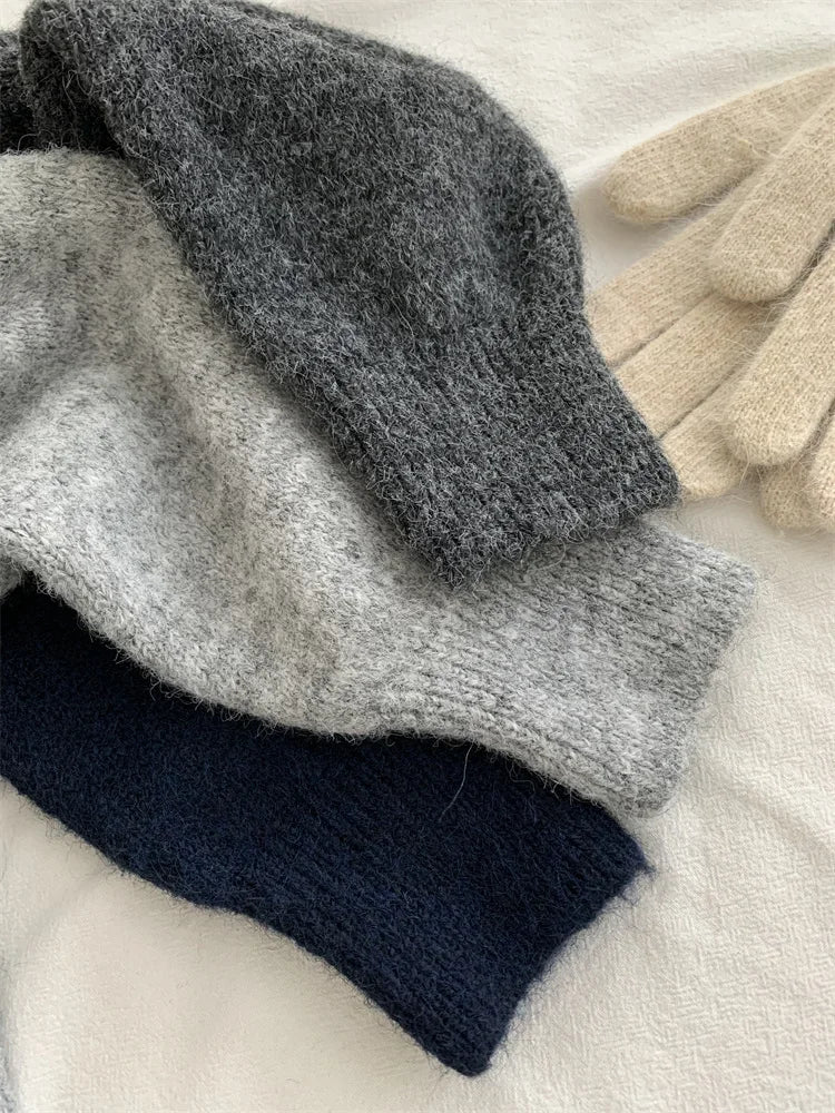 Deep Grey Wool Knitted Cardigan For Women 2026 Autumn Winter Soft And Sticky Warm Love Buckle Shoulder Sleeves