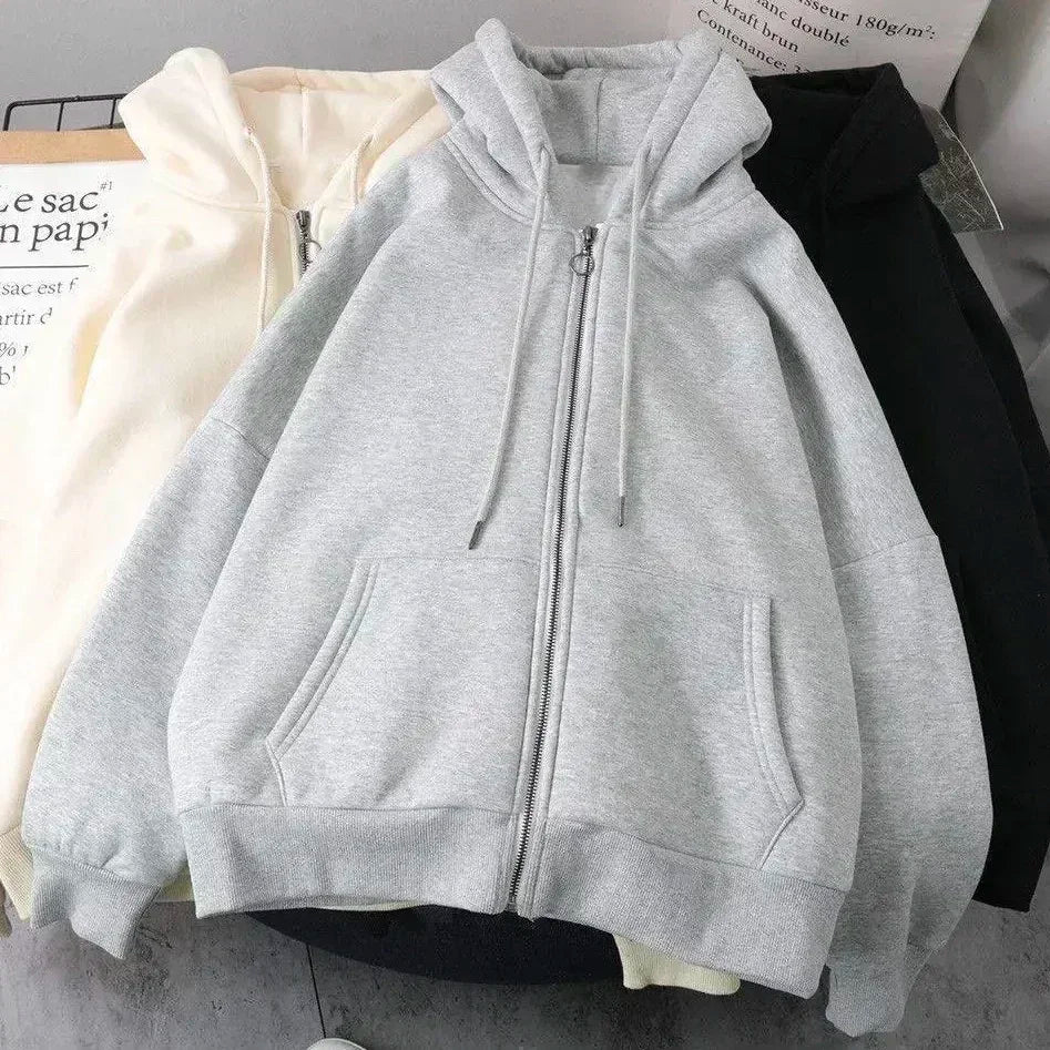 American Hip Hop Joker Pattern Embroidered Zipper Hoodie Women Street Y2K New Punk Fleece Padded Sweatshirt Unisex Casual Hoodie