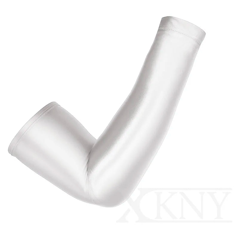 XClocKNYoung satin glossy sleeve high elastic competitive swimsuit matching high elastic ice sleeve glossy dress gloves
