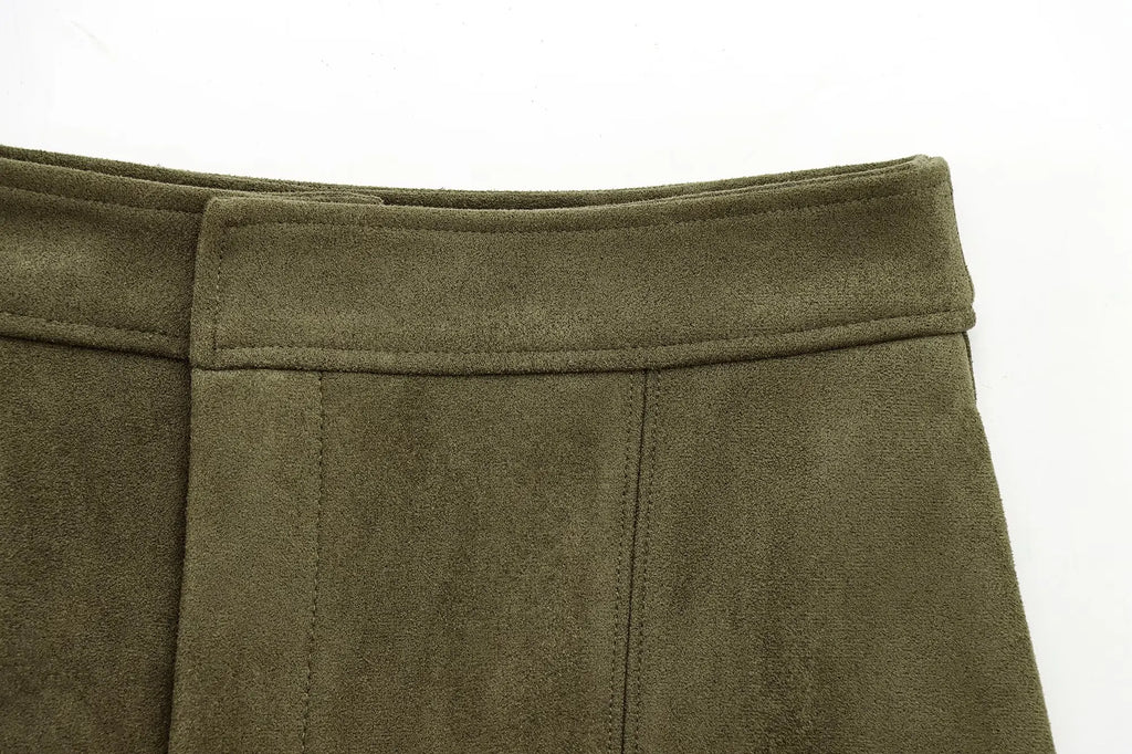 HH Spring Women Suede Coat Pant Sets Lapel Long Sleeve Zipper Jackets Casual Shorts 2025 New Fashion High Street Lady Outfit