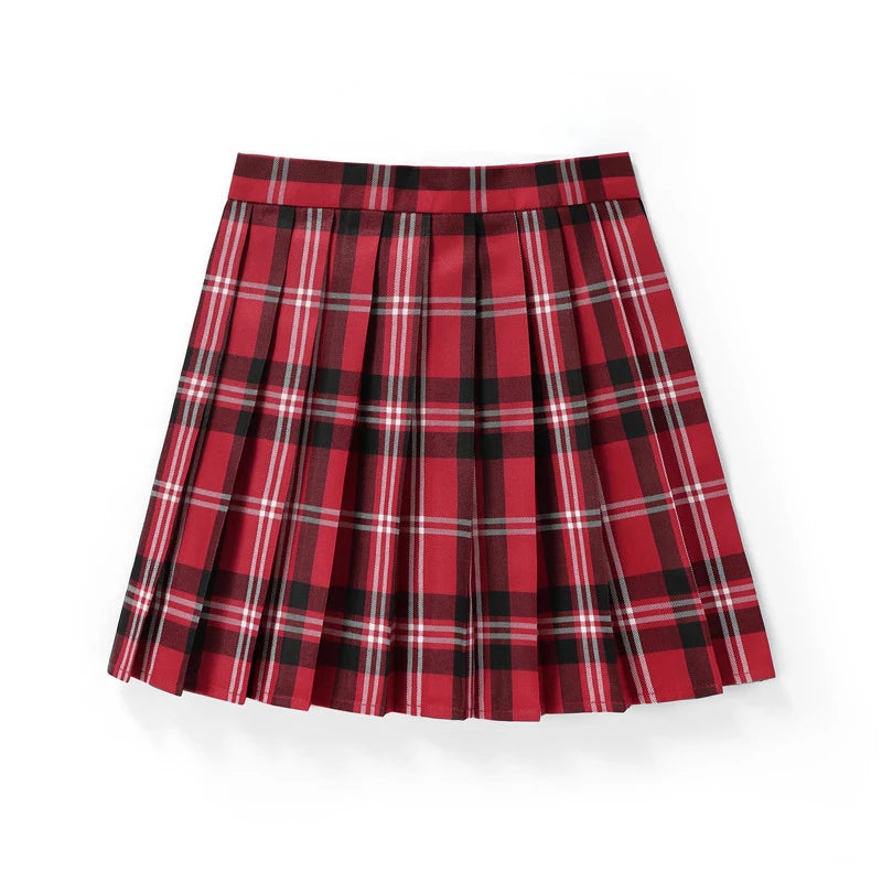 Summer Women High Waist Pleated Plaid Skirts Mini Tennis Skirt Harajuku JK Japanese School Uniform Short A-Line Mini Skirt Girl