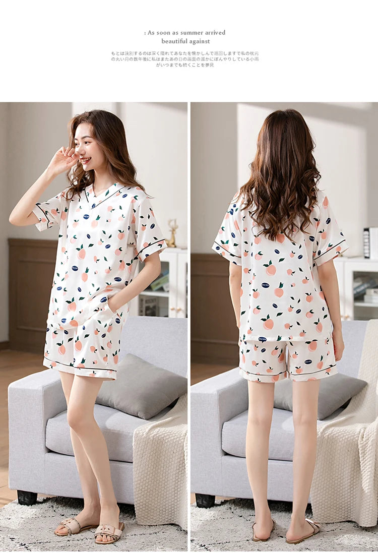 100% Real Silk Pyjamas for Women Nightgown Lady Pajams High Quality Girls Sleepwear Pure Silk Sleepshirts Set