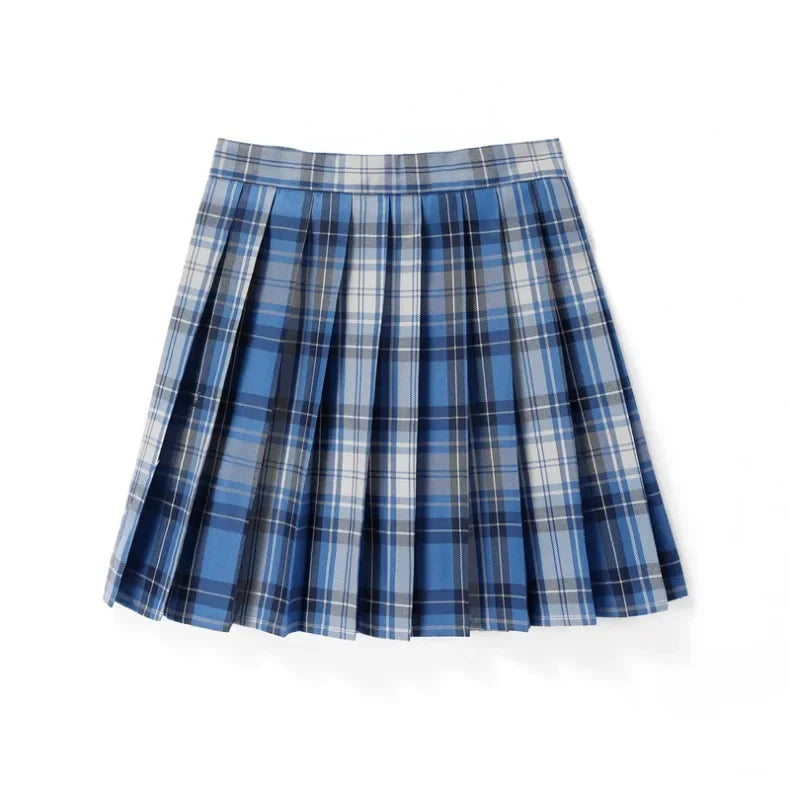 Summer Women High Waist Pleated Plaid Skirts Mini Tennis Skirt Harajuku JK Japanese School Uniform Short A-Line Mini Skirt Girl