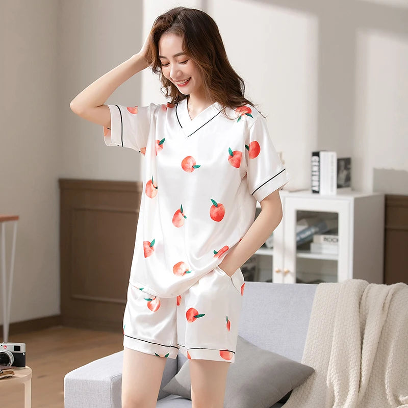 100% Real Silk Pyjamas for Women Nightgown Lady Pajams High Quality Girls Sleepwear Pure Silk Sleepshirts Set