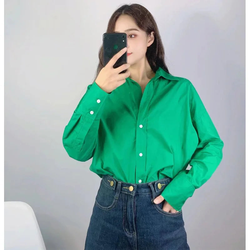 MUJER Women Shirt Multicolour Button Up Shirt Women Summer Long Sleeve Top Female Streetwear Oversize Shirts And Blouses Women