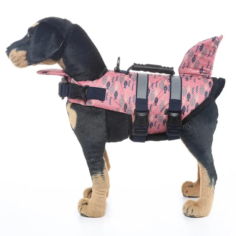 Pet Dog Life Jacket Vest Clothes Life Vest Collar Harness Pet Swimming Summer Swimwear Scales Shark Floating clothes swimsuit