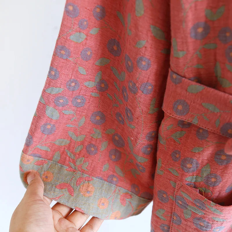 Multi Colors Kimono Bathrobe Women's Pajamas Clothing for Spring and Summer Cotton Loose Home Sleepwear Kimono Robes with Belt