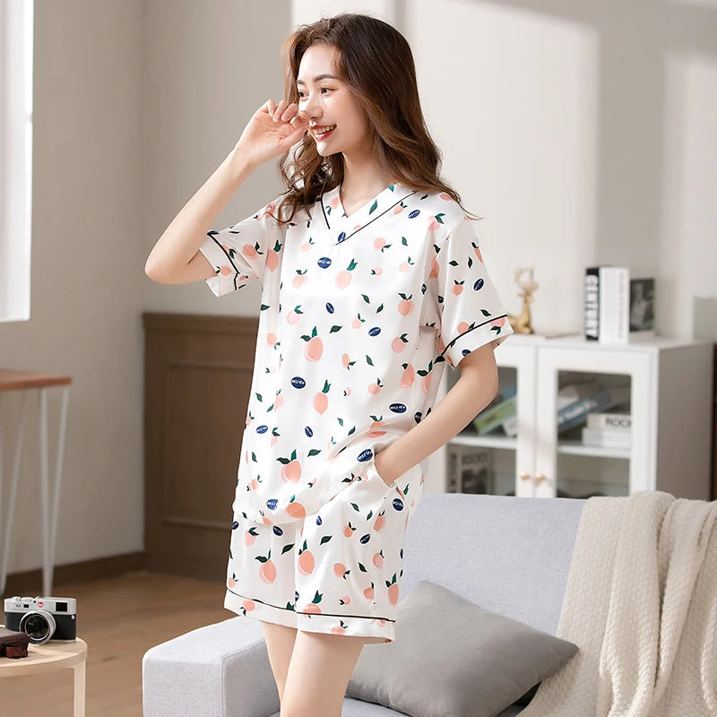 100% Real Silk Pyjamas for Women Nightgown Lady Pajams High Quality Girls Sleepwear Pure Silk Sleepshirts Set