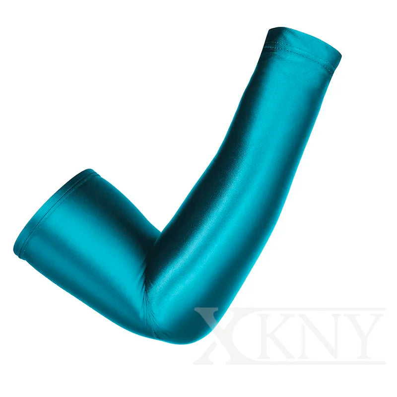 XClocKNYoung satin glossy sleeve high elastic competitive swimsuit matching high elastic ice sleeve glossy dress gloves
