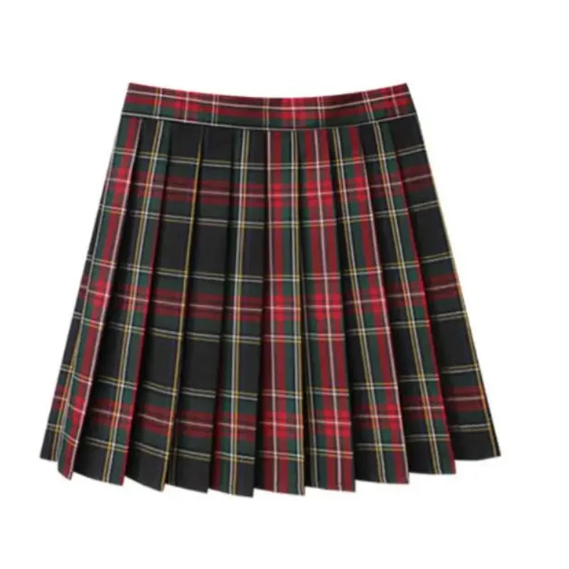 Summer Women High Waist Pleated Plaid Skirts Mini Tennis Skirt Harajuku JK Japanese School Uniform Short A-Line Mini Skirt Girl