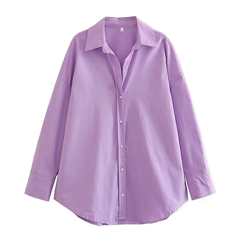 MUJER Women Shirt Multicolour Button Up Shirt Women Summer Long Sleeve Top Female Streetwear Oversize Shirts And Blouses Women