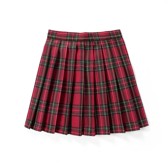 Summer Women High Waist Pleated Plaid Skirts Mini Tennis Skirt Harajuku JK Japanese School Uniform Short A-Line Mini Skirt Girl