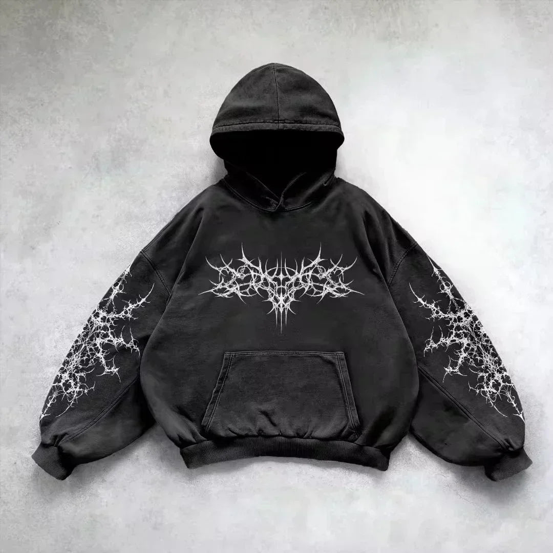 American Hip Hop Joker Pattern Embroidered Zipper Hoodie Women Street Y2K New Punk Fleece Padded Sweatshirt Unisex Casual Hoodie