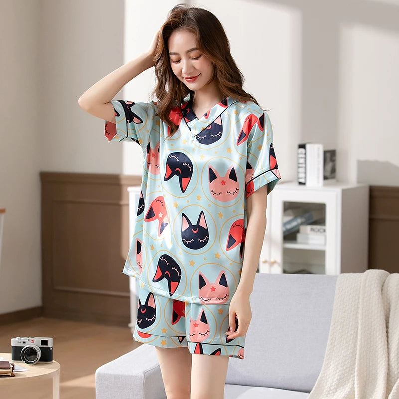 100% Real Silk Pyjamas for Women Nightgown Lady Pajams High Quality Girls Sleepwear Pure Silk Sleepshirts Set